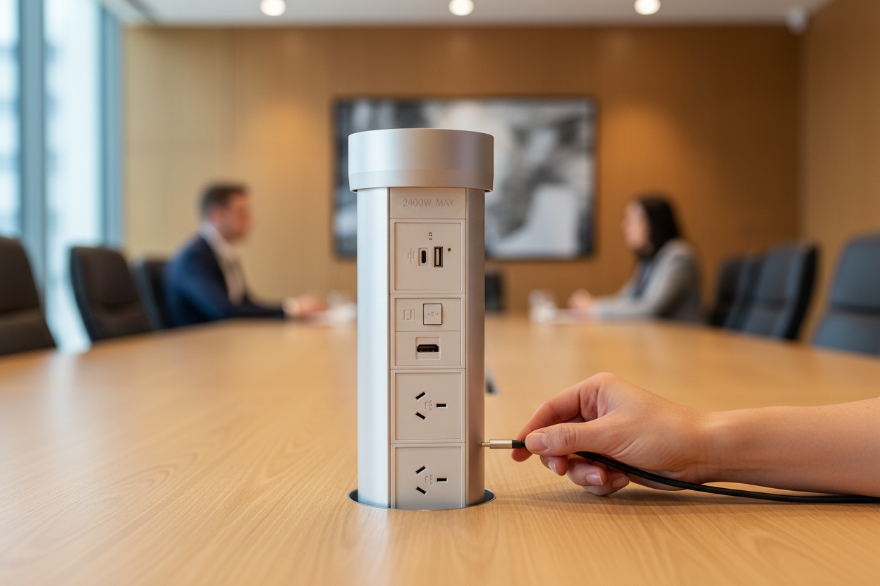 How to Set Up a Boardroom Table with Power, HDMI and Data Ports in NZ