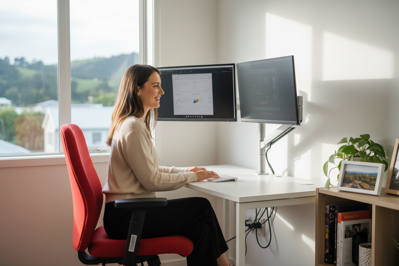 How to Set Up a Dual Monitor Home Office Desk in a Small NZ Apartment