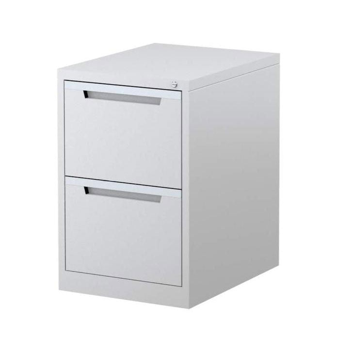 Steelco Vertical Filing Cabinet Two Drawer White Satin