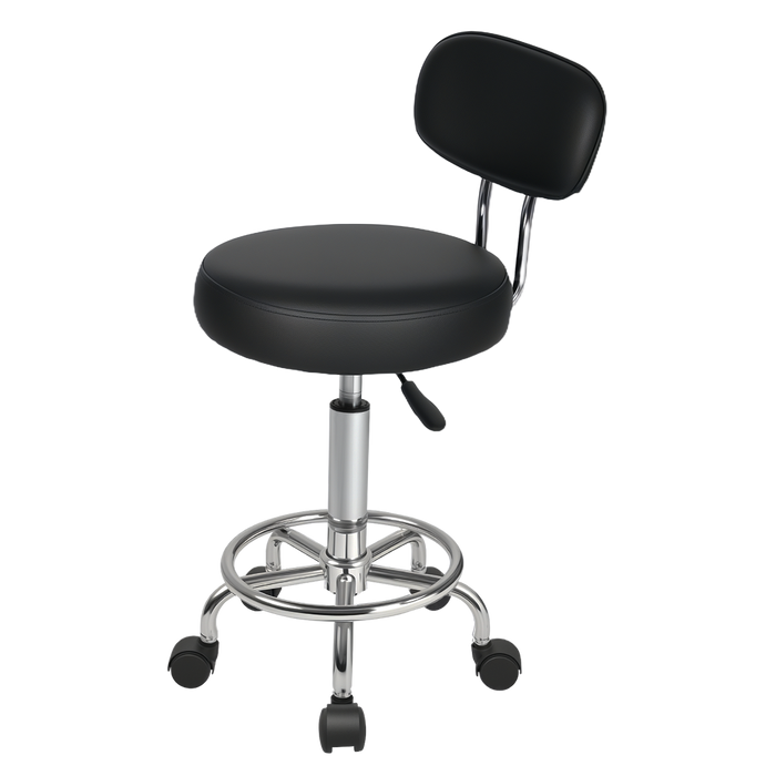 Levede Swivel Office Chair Round Rolling Stools PU Leather Height Adjustable-2052531422039773192
