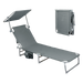 Levede Foldable Lounge Chairs with Canopy Grey-2052531490998325256