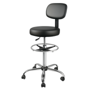 Levede Swivel Office Chair Ergonomic Stool Height Adjustable Footrest Backrest