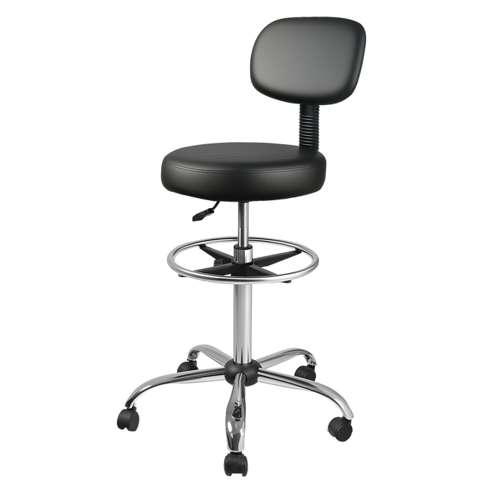 Levede Swivel Office Chair Ergonomic Stool Height Adjustable Footrest Backrest-2052531422392094728