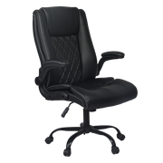 Levede Executive Office Chair Footrest PU Leather Tilt Gaming Work Seat Black