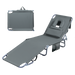 Levede Foldable Beach Lounge Chairs with Face Hole Grey-2052531491375812616