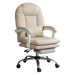 Levede Executive Office Chair Footrest PU Leather Tilt Gaming Work Seat Beige-2052531445712424968