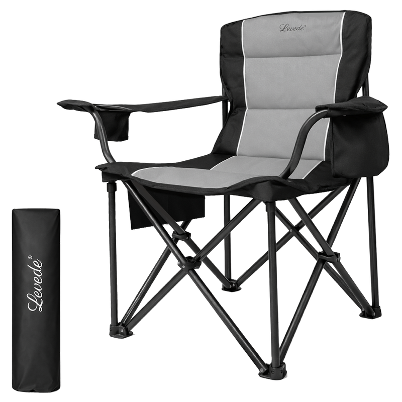 Levede Camping Chair Large Folding Outdoor Portable Fishing Picnic Travel Seat
