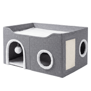 Pawz Foldable Cat House Cave Bed Hideaway Interactive Nest Scratching Board