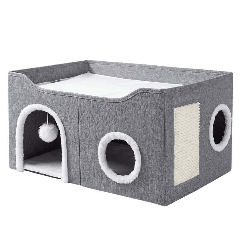 Pawz Foldable Cat House Cave Bed Hideaway Interactive Nest Scratching Board