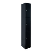 Steelco Flush Front Locker 3 Door Locker Black Satin