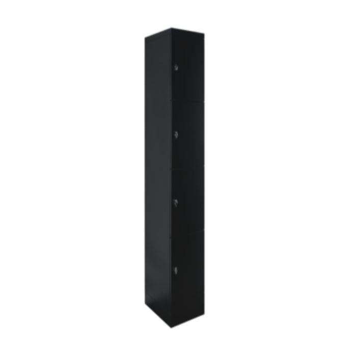 Steelco Flush Front Locker 4 Door Locker Black Satin