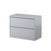Steelco Lateral Filing Cabinet Two Drawer Silver Grey