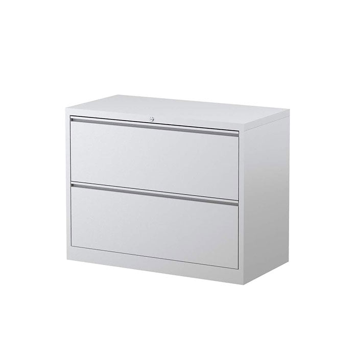 Steelco Lateral Filing Cabinet Two Drawer White Satin