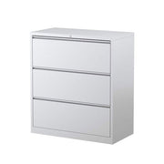 Steelco Lateral Filing Cabinet Three Drawer White Satin