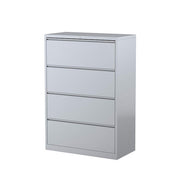 Steelco Lateral Filing Cabinet Four Drawer Silver Grey