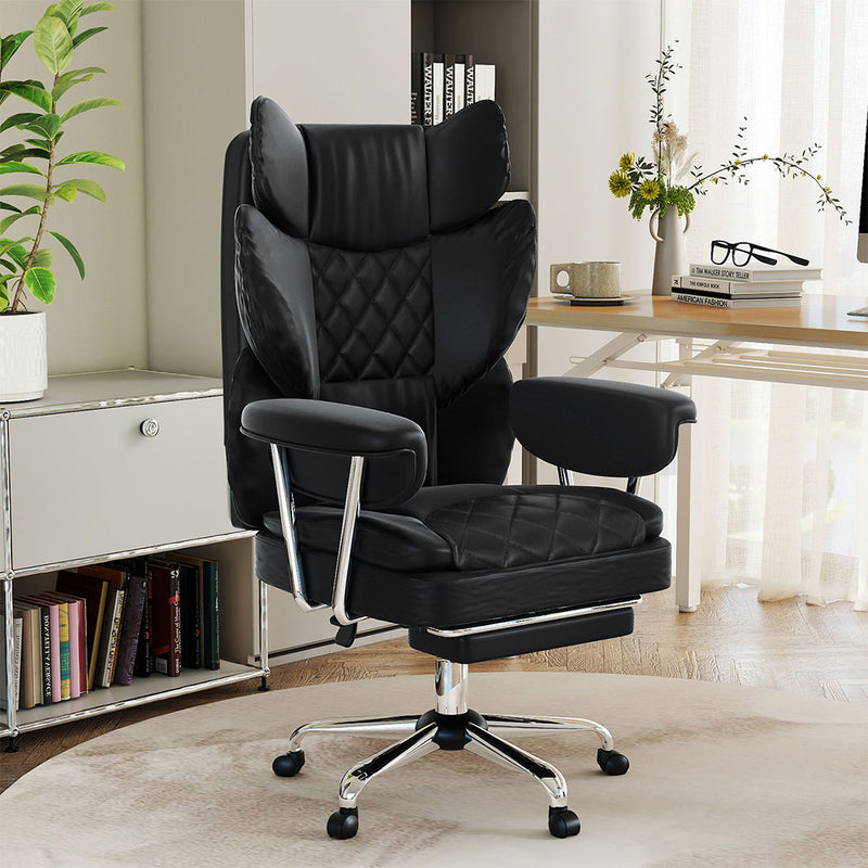 Levede Gaming Office Chair High Back PU Leather Black