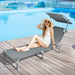Levede Foldable Lounge Chairs with Canopy Grey-2052531490998325254