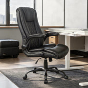 Levede Executive Office Chair Footrest PU Leather Tilt Gaming Work Seat Black