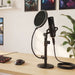 Levede Desktop Microphone Stand Adjustable Pop Filter Shock Mount Base Kit Black