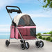 PaWz Pet Stroller Dog Cat Carrier Foldable Pink-2052531697425190918