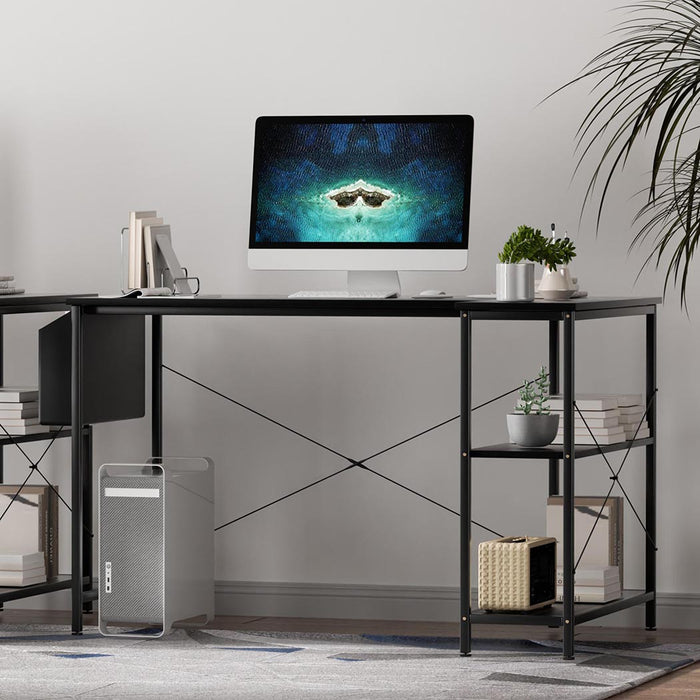 Levede L Shaped Computer Desk Corner Desk Black-2052531472069431302