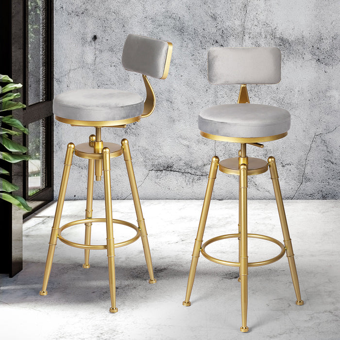 Levede 1x Bar Stools Kitchen Stool Chair Grey-2052531295833165830