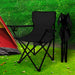 Levede Camping Chairs Folding Arm Foldable Black-2052531623118901254