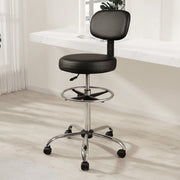 Levede Swivel Office Chair Ergonomic Stool Height Adjustable Footrest Backrest