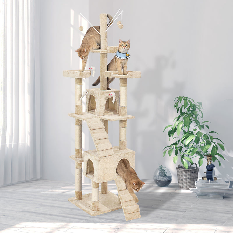PaWz Cat Tree Scratching Post Scratcher Beige