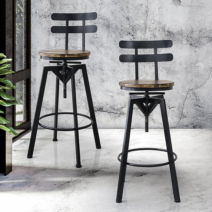 Levede 1x Bar Stool Industrial Adjustable-2052531750155980806