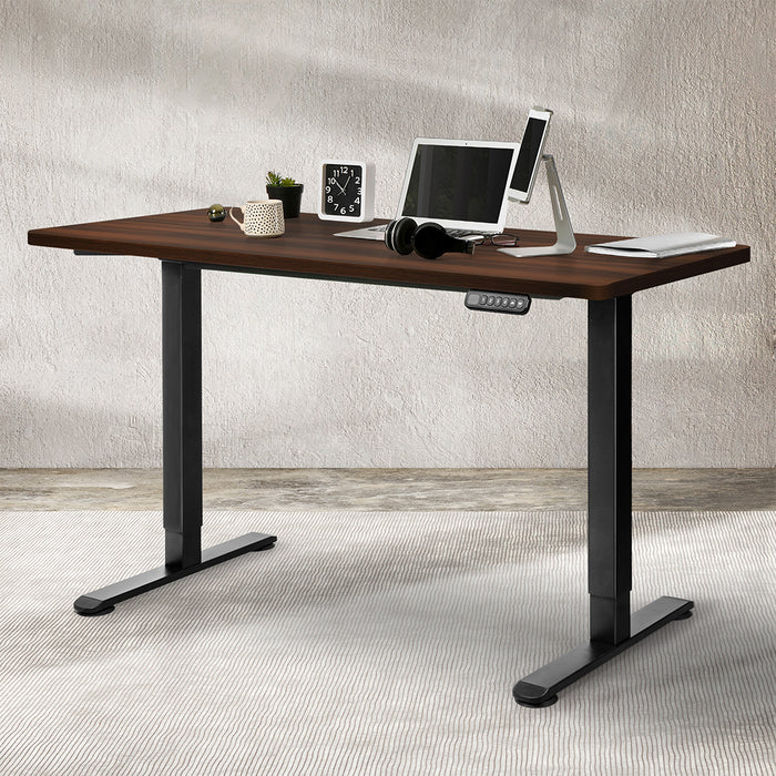 Levede Desktop For Motorised Adjustable 120X60CM Walnut-2052531360442224646