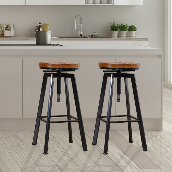 Levede 2x Bar Stools Industrial Kitchen-2052531749619109895
