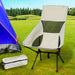 Levede Camping Chair Folding Outdoor Large Beige-2052531626512093191