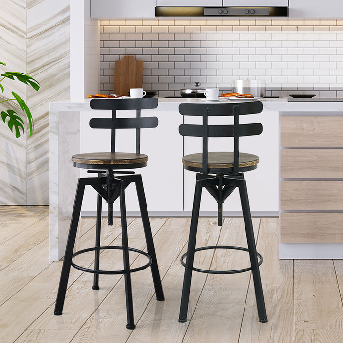 Levede 1x Bar Stool Industrial Adjustable-2052531750155980807