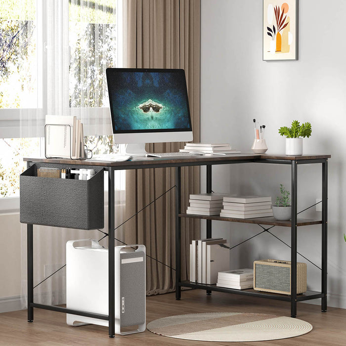 Levede L Shaped Computer Desk Corner Desk Brown-2052531472241397767
