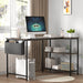 Levede L Shaped Computer Desk Corner Desk Brown-2052531472241397767