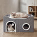 Pawz Foldable Cat House Cave Bed Hideaway Interactive Nest Scratching Board-2052531448698769415