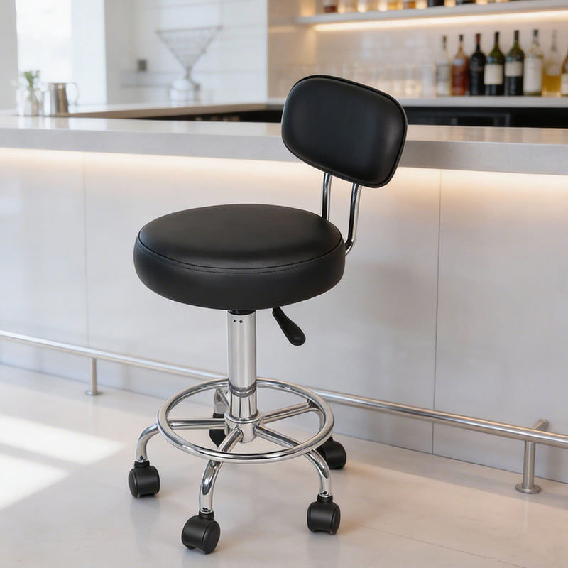 Levede Swivel Office Chair Low Back Round Rolling Stools Height Adjustable