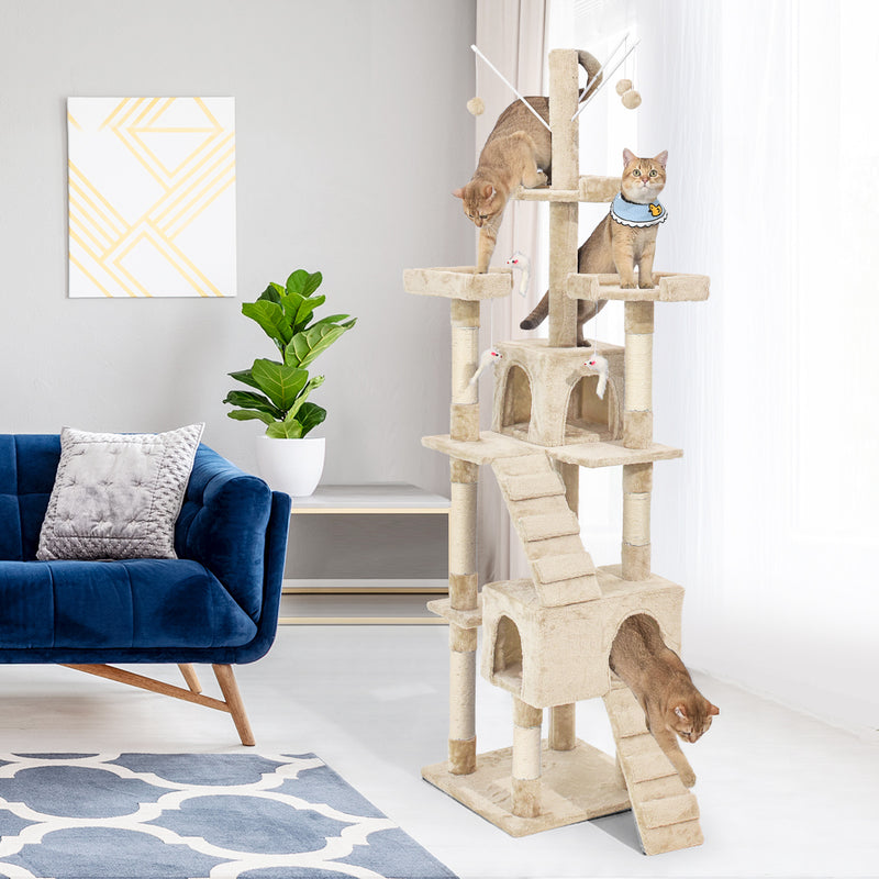 PaWz Cat Tree Scratching Post Scratcher Beige