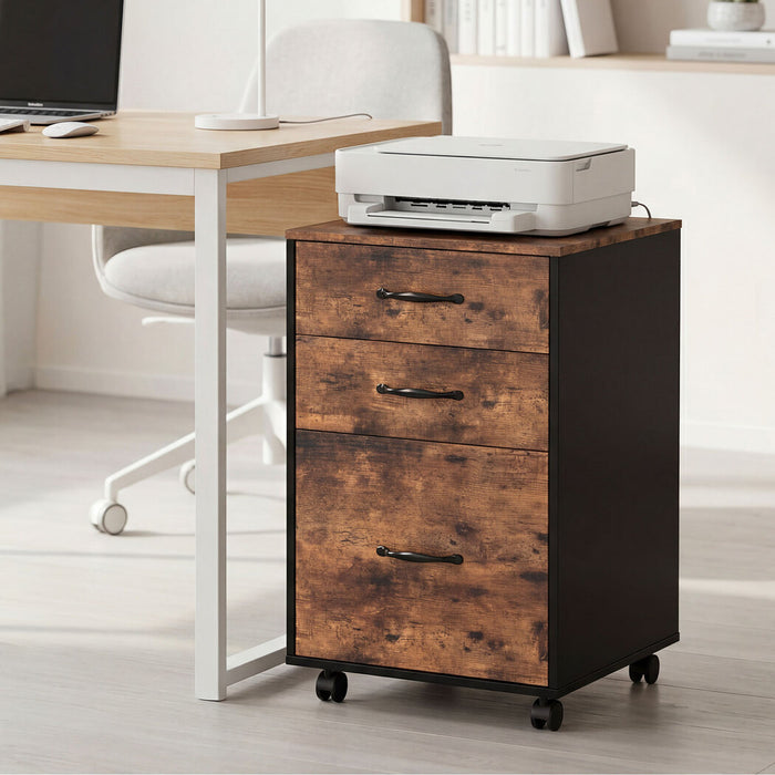 Levede 3-Drawer File Cabinet Mobile Filing Storage Cabinet Organiser Home Office