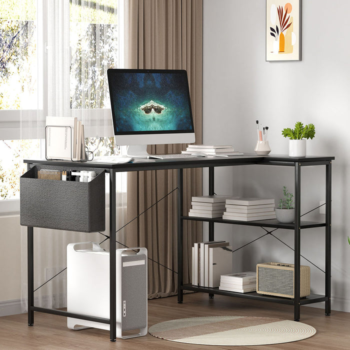 Levede L Shaped Computer Desk Corner Desk Black-2052531472069431303