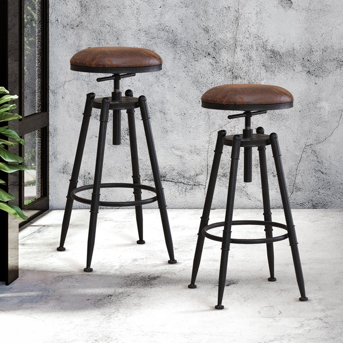 Levede 2x Industrial Bar Stools Kitchen-2052531749799464966