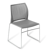 Eden Net Chair Chrome and Black Frame Grey Chrome