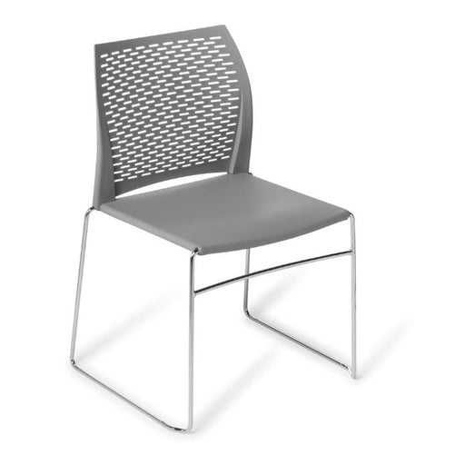 Eden Net Chair Chrome and Black Frame Grey Chrome