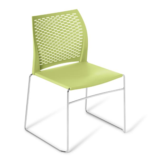 Eden Net Chair Chrome and Black Frame Avocado Chrome