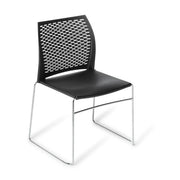 Eden Net Chair Chrome and Black Frame Black Chrome