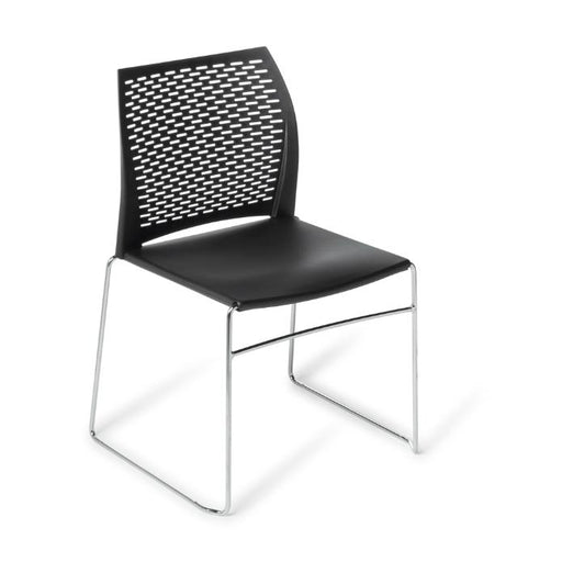Eden Net Chair Chrome and Black Frame Black Chrome