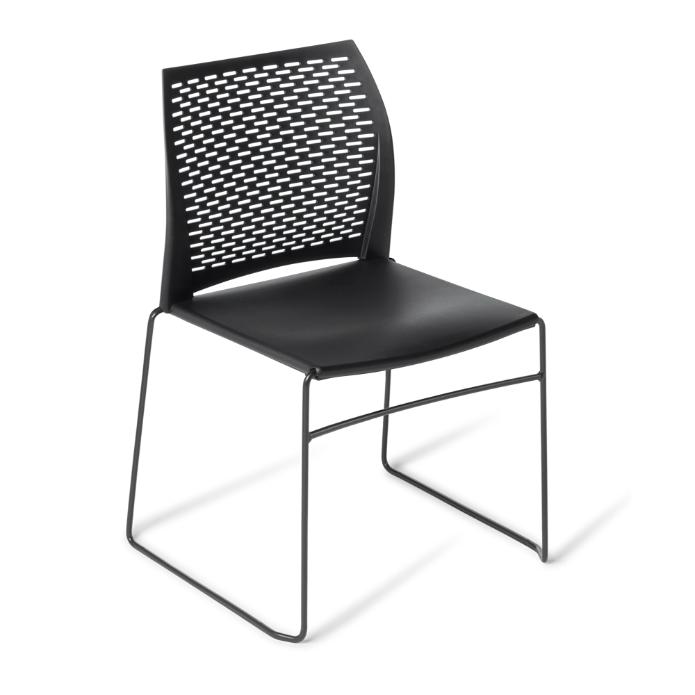Eden Net Chair Chrome and Black Frame Black Black