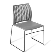 Eden Net Chair Chrome and Black Frame Grey Black
