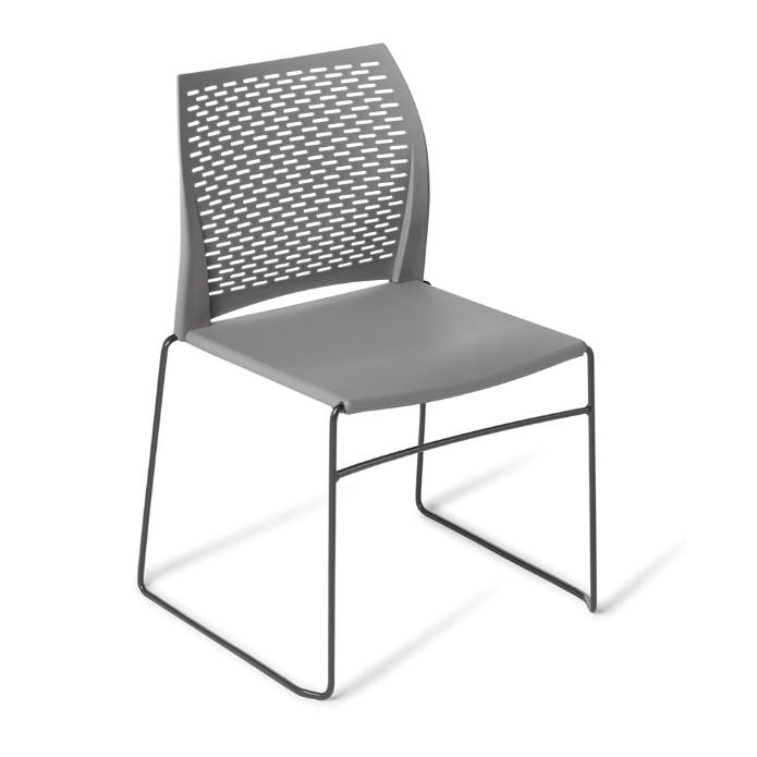 Eden Net Chair Chrome and Black Frame Grey Black